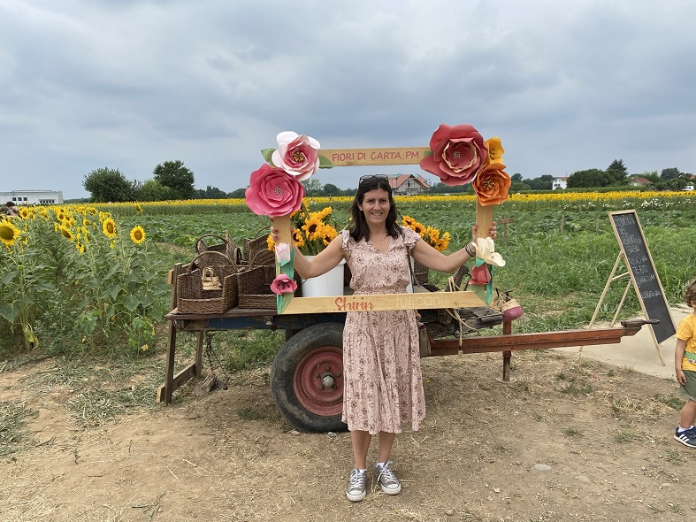 La cornice per fare le foto con i girasoli