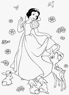 Desenhos da Branca de Neve para Colorir e Imprimir