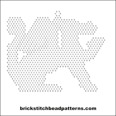 Click for a larger image of the Traditional Winged Dragon Silhouette bead pattern word chart.