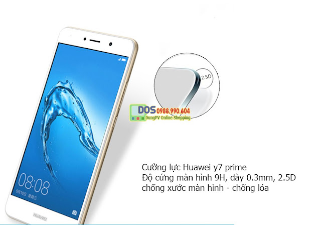 Kính cường lực Huawei Y7 prime  full màn hình 