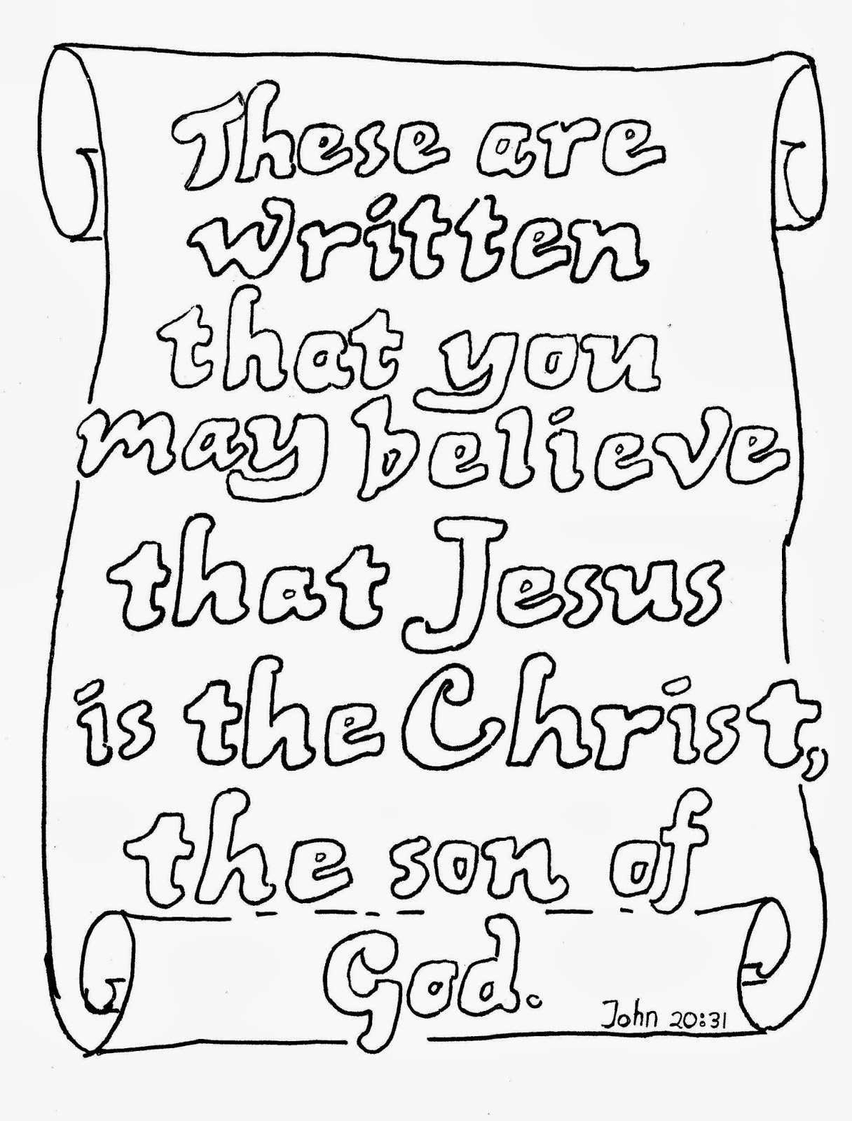 These are Written that you May Believe Bible Verse Coloring page