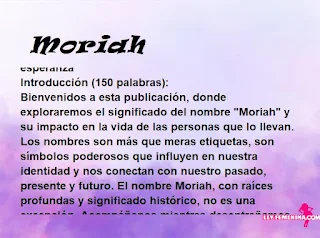 significado del nombre Moriah