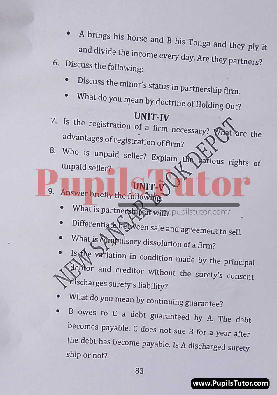 M.D. University LL.B. Special Contract Second Semester Important Question Answer And Solution - www.pupilstutor.com (Paper Page Number 2)