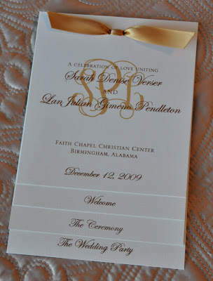 Layout Laurie Wedding Program Ink Colors Brown and Gold