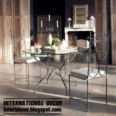 indoor iron dining table design and iron chairs,indoor iron furniture