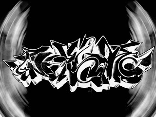 black white graffiti letters