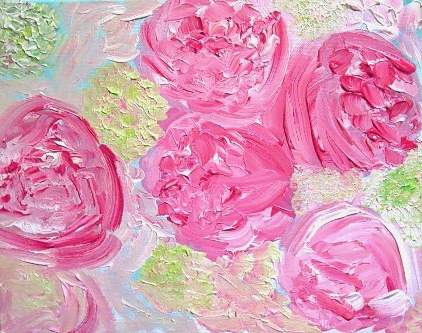 jennifer latimer painting flowers peony lulie wallace pink green aqua
