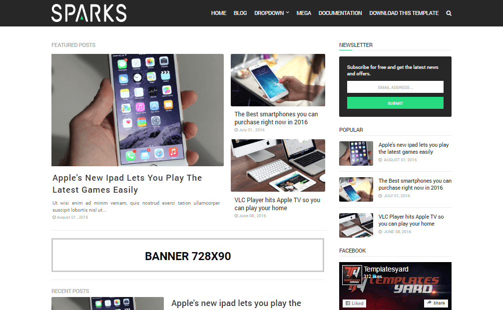 Sparks Blog Blogger Template | Responsive Blogger Template