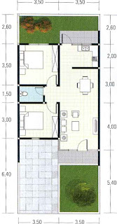 denah rumah minimalis type 60 1 lantai