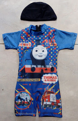 baju renang bayi topi karakter thomas and friends