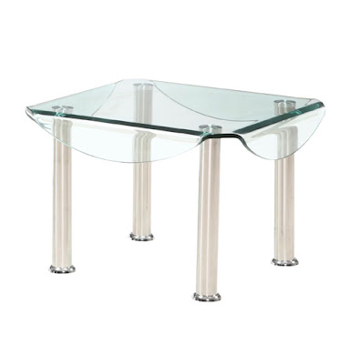 Tempered and Bent Glass End Table