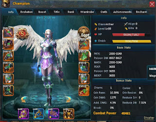 Nidia Level 88 archer with upgraded gear and stats