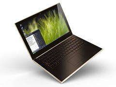Unlike most notebooks, this laptop's screen isn't encased, photo-frame-like, in a plastic rim. Instead, the glass extends to the very edges, mimicking a look found in high-end flat-panel TVs. The screen contains light sensors, which adjust brightness automatically. It also features a built-in video camera.