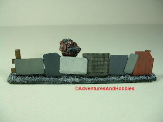 Urban 25-28mm war game terrain battlefield barricade made from scrap metal - close-up 2