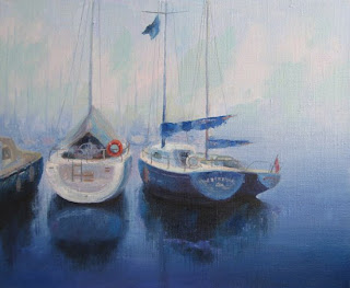 Yachts painting, Oil Canvas, Seascape,Realism.