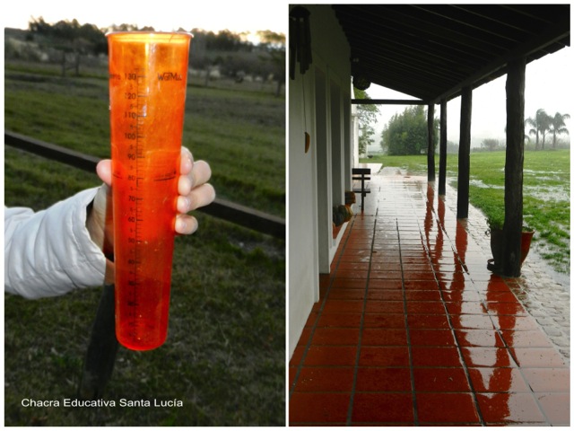 Pluviómetro - lluvia en la Chacra - Chacra Educativa Santa Lucía