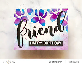 #mariawillis, #cardbomb, #altenew, #watercolorbrushmarkers, #watercolor, #flowers, #cards, #stamp, #ink, #paper, #art, #papercraft, #cardmaker, #color,  #sweetviolet, #buildaflower