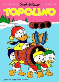 Topolino 1156 - 22 Gennaio 1978 | ISSN 1120-611X | CBR 215 dpi | Settimanale | Fumetti Classici | Universo Disney
Numero volumi : IN CORSO
Topolino apparve in Italia il 30 marzo 1930, quando sul n.13 del settimanale torinese Illustrazione del Popolo, diretto da Lorenzo Gigli, fu pubblicata la prima striscia disegnata da Ub Iwerks e intitolata Le avventure di Topolino nella giungla. Due anni dopo si ha il primo libro illustrato italiano con le sue immagini: Sua Altezza Reale il Principe Codarello e, poco più tardi, il 31 dicembre 1932, esce il primo numero di Topolino in formato giornale, edito da Nerbini.
Sulla falsariga del celebre Corriere dei Piccoli, anche Topolino si presentava ai lettori con periodicità settimanale e si apriva con una breve storia in cui le didascalie sono scritte in rima e realizzata da Giove Toppi, che divenne quindi il primo autore Disney italiano. Sul settimanale della Nerbini, comunque, trovano spazio soprattutto le strisce e le tavole realizzate da Floyd Gottfredson. In queste storie vengono anche introdotte delle didascalie in rima, scritte dal primo direttore della rivista, Paolo Lorenzini (detto Collodi Nipote in quanto nipote di Carlo Collodi), e viene anche assegnato il nome definitivo alla spalla di Topolino, ovvero quel Pippo un po' lunatico e un po' svampito che sui libri della Salani veniva ancora chiamato Medoro.
Nerbini non si era assicurato correttamente i diritti di pubblicazione: quando aveva varato la sua rivista, infatti, si era rivolto al Consorzio Cinematografico E.I.A., il distributore dei cortometraggi di Topolino, quando in realtà i diritti per le riviste erano stati dati in mano al giornalista Guglielmo Emanuel dallo stesso Disney. Per cui, per un paio di numeri, la testata passò da Topolino a Topo Lino, per poi riprendere la nota testata con il n.7. Il Topolino Giornale era formato da otto pagine e non conteneva solo storie a fumetti Disney ma anche storie non-Disney che anzi erano di solito la maggioranza delle storie presenti in un numero.
Il numero 137 del Topolino Giornale, dell'11 agosto 1935, segna il passaggio di consegne da Nerbini alla Mondadori. Il fascismo, tuttavia, causò dei problemi al giornale. Dal 1938, il Min.Cul.Pop. (Ministero della Cultura Popolare) impone alla stampa di non editare più i protagonisti del fumetto popolare americano. Il solo Topolino è risparmiato, e così il suo logo e il suo personaggio possono continuare ad esistere nelle edicole italiane, ma in piena seconda guerra mondiale, a partire dal n.476 del 27 gennaio 1942, anche il settimanale è costretto a cedere alle restrizioni. Lo sostituisce Tuffolino, un ragazzetto dalle medesime caratteristiche fisiche, disegnato dal grande illustratore Pierlorenzo De Vita. Con la fine del fascismo, le avventure di Topolino poterono di nuovo essere pubblicate.
Alla fine degli anni quaranta, però, i giornali a fumetti che pubblicavano storie a puntate di non più di due tavole ad episodio erano irrimediabilmente in crisi, e così lo stesso Topolino, le cui vendite erano di gran lunga calate rispetto al periodo d'oro. Mondadori, però, non poteva rinunciare alla rivista da edicola per non perdere i ricchi diritti delle pubblicazioni da libreria, così decise un doloroso ma necessario cambio di formato e periodicità. Nel 1949 nasce così il periodico a fumetti Topolino formato libretto, all'inizio con cadenza mensile, quindi quindicinale e, infine, settimanale, fino a giungere a oggi al suo sessantesimo anniversario e con oltre 3000 numeri usciti, ricchi di storie tra le più famose, con autori da Carl Barks a Romano Scarpa, da Floyd Gottfredson a Giovan Battista Carpi e così via.