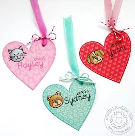 Sunny Studio Stamps Valentine's Day Heart Gift Tags (using Stitched Heart Dies, Sweet Script & Sending My Love Stamps)