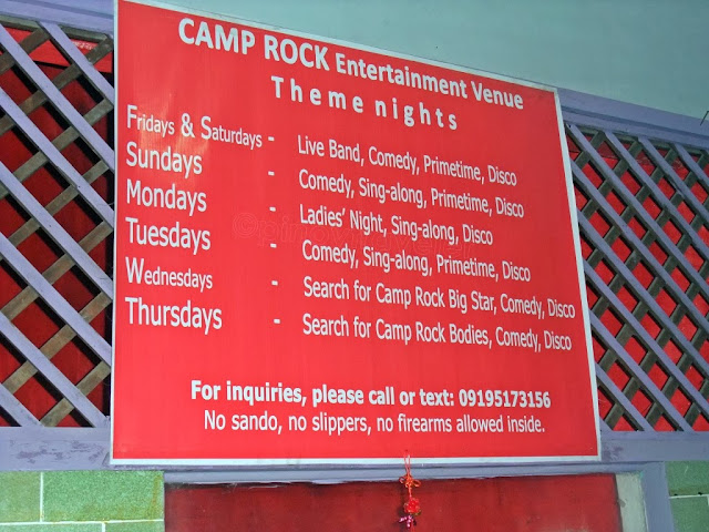 Schedule of performers at Camp Rock Entertainment Venue in San Jose Occidental Mindoro