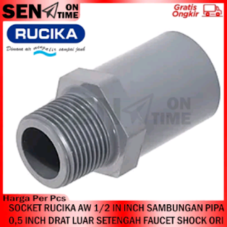 Jual Shock Drat Luar Pipa Pvc Rucika 1/2 Inch