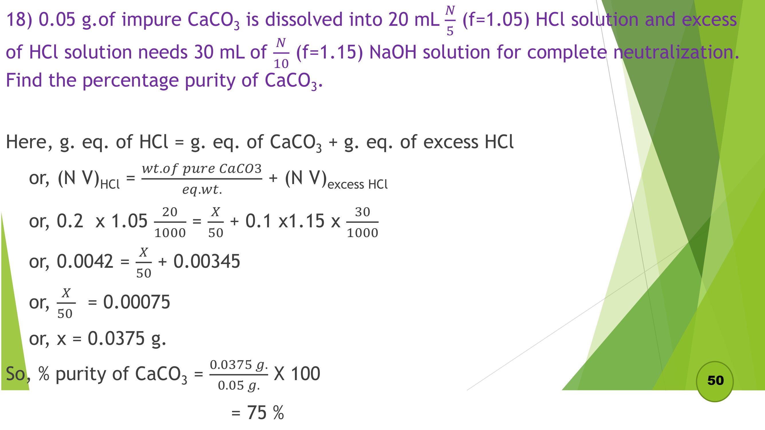 Grade 12 Chemistry Chapter 1 Volumetric Analysis Numericals Questions Answer Solution