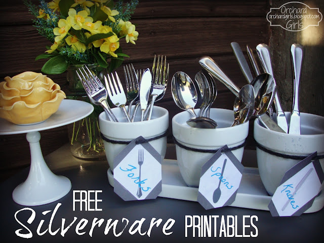 Patio Silverware Holder + FREE Printable