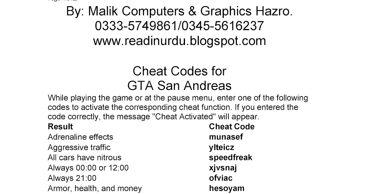 Gta San Andreas All Vehicle Cheats Ps2 Superman Cheat Codes