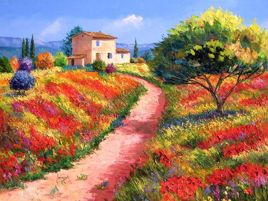 Sharing The World Together: Jean Marc Janiaczyk Landscape Oil Painting