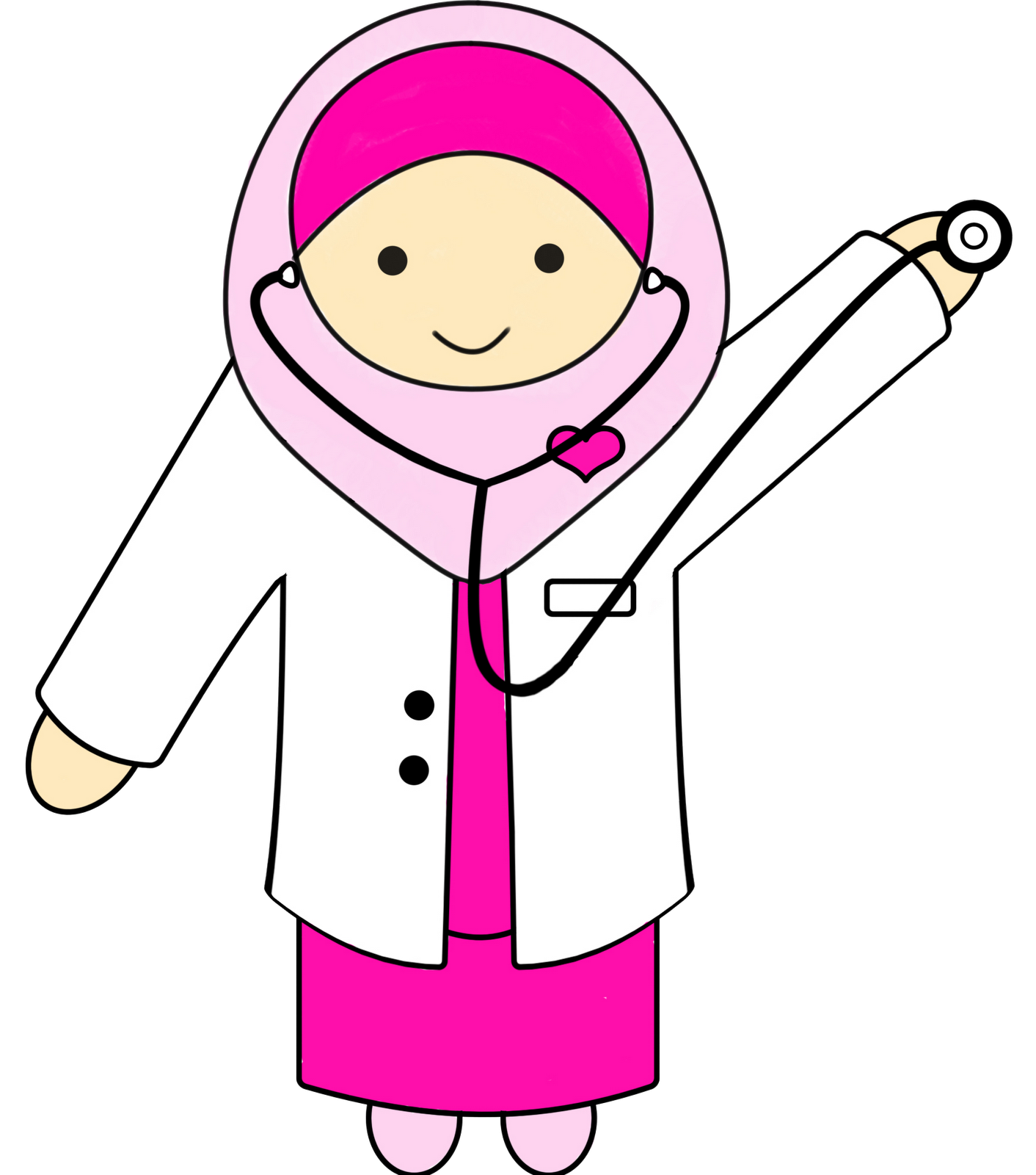 Gambar Kartun Dokter Muslimah Cantik