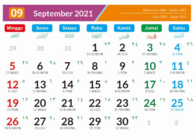 Kalender Bulan September 2021 Dan Hari Peringatannya Enkosa Com Informasi Kalender Dan Hari Besar Bulan Januari Hingga Desember 2021