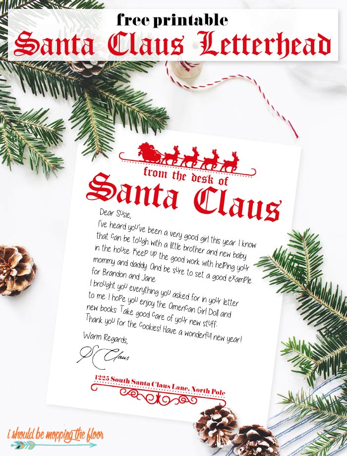 Free Santa Letterhead Printable I Should Be Mopping The Floor