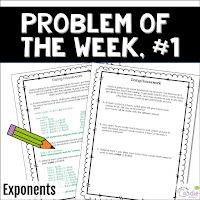 problem of the week cognitive cardio math (middle school math moments)