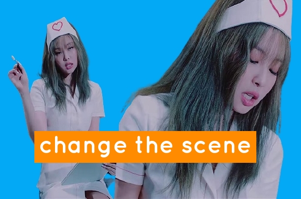 Jennie scene in the mv lovesick girls wearing a nurse's outfit .