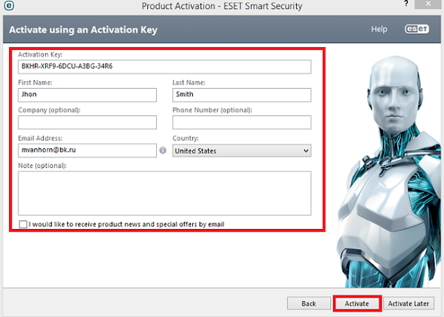 Eset Smart Security Activation Process