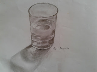 Lukisan gambar gelas isi air