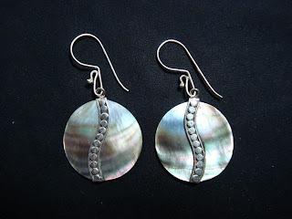 Silver Shell abalone Earrings