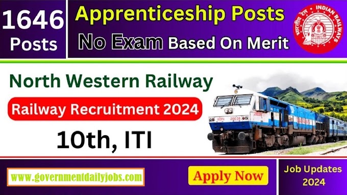    NORTH WESTERN RAILWAY APPRENTICE NOTIFICATION 2024, 1646 VACANCIES, ELIGIBILITY & APPLICATION FEE