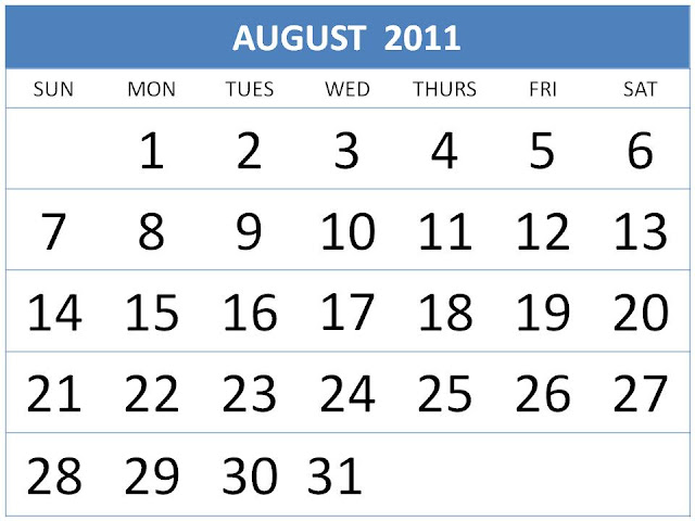 august calendars 2011.Calendar 2011 2012; august