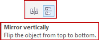 Untuk rotasi objek desain bagian bawah silakan pilih objek dan pilih tool Mirror Hrizontal dan vertikal pada bagian atas.