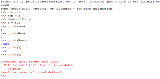 Python variables - declaration and prinitng