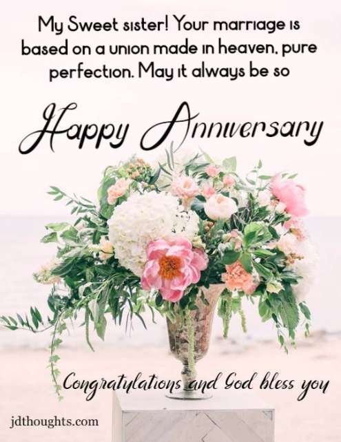 Best anniversary wishes for sister