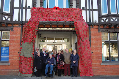 The Poppy Cascade on the Angel building in Brigg town cente - October 2018 - featured on Nigel Fisher's Brigg Blog