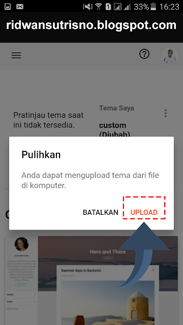 Klik upload tema