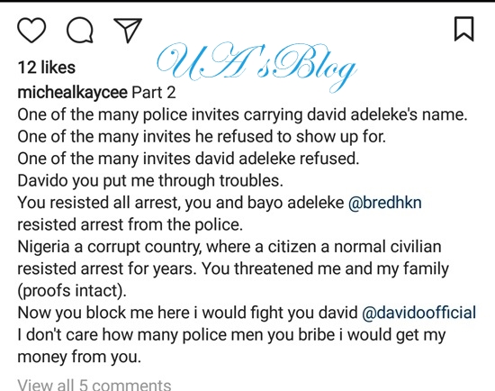 Another Scandal: Davido Accused Of Sending Death Threats To Man After Absconding With His N60m (Photos)