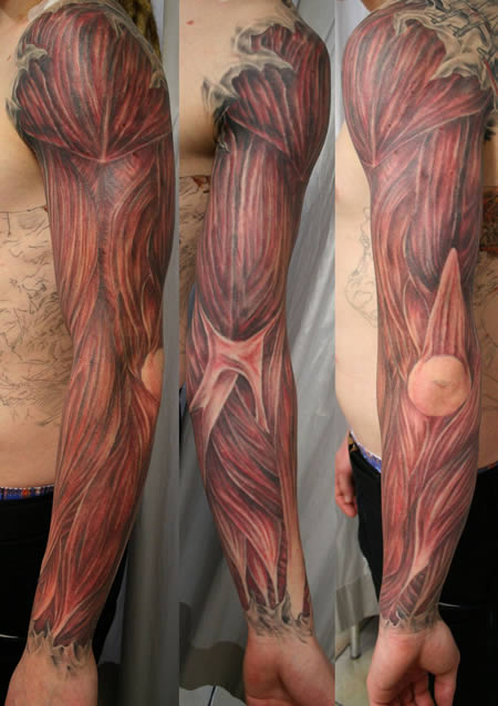 Anatomical Tattoos mechanical arm tattoo dragons 