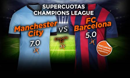 888sport super cuota mejorada champions Manchester City vs Barcelona 24 febrero