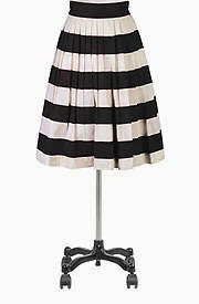 Her fifties colorblock skirt