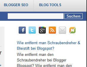 Folgen Button Twitter Facebook Google* RSS Newsfeed eMail Blogger Blogspot