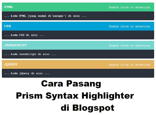 Cara Pasang Prism Syntax Highlighter di Blogspot